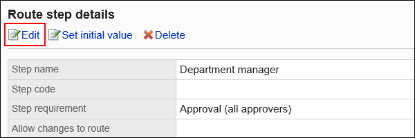 Image of an edit action link