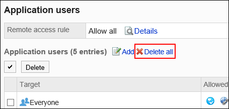 Image showing the Delete all surrounded by the red rectangle box
