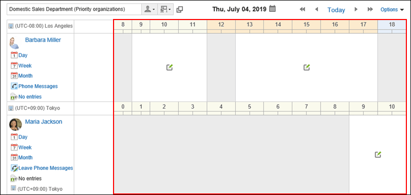 Users' schedulers for each office