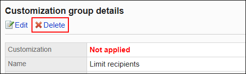 Image of a delete action link