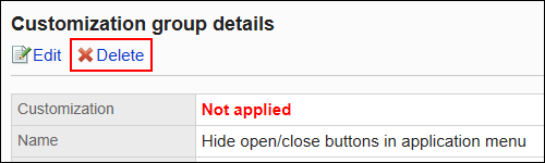 Image of a delete action link