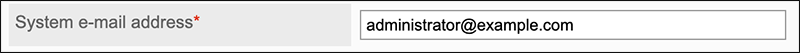 Screenshot: The "System e-mail address" field