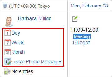 Example of the Group Week view