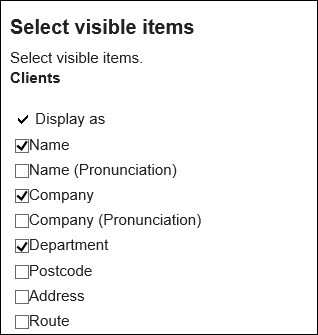 Images that are set for items to be displayed in the list