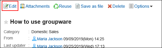 Image of the edit action link enclosed