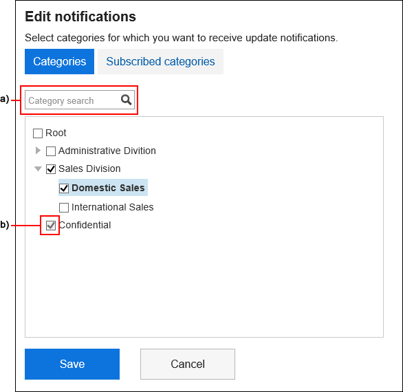 Image of an action link to configure update notifications