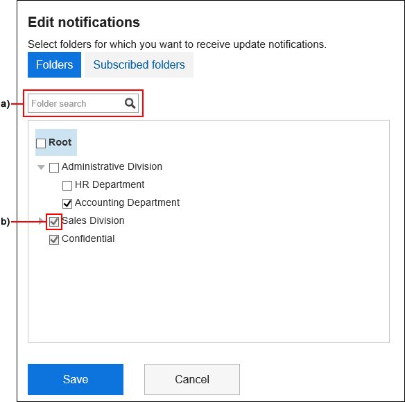 Image of an action link to configure update notifications