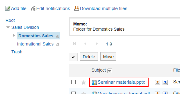 Image of the title of the file you want to update