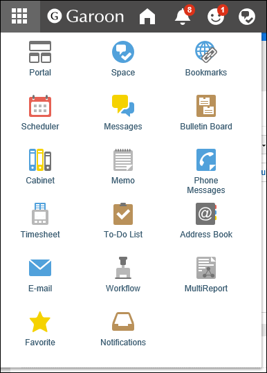Images displaying the icon list of applications