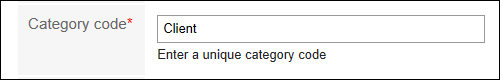 Image of entering the category code