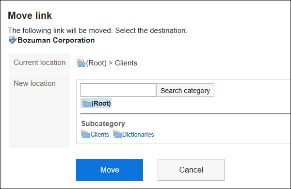 Move link screen