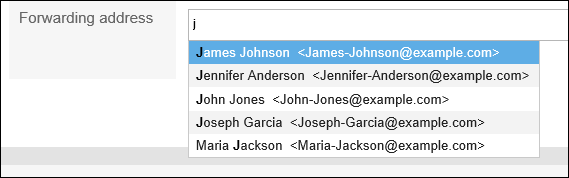 Image setting up the recipients with direct input