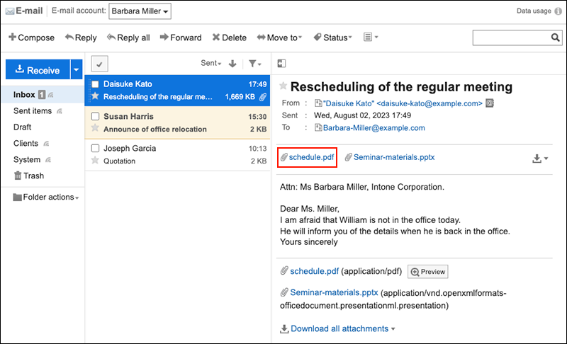Image of an attachment on preview