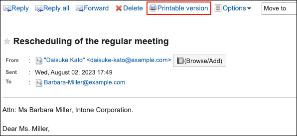 Image of a print settings link on a window without preview