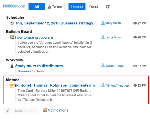"Notifications" Portlet
