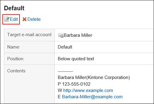 Image of an action link for adding signatures