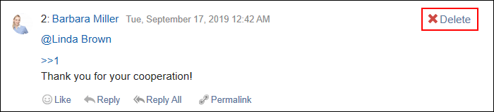 Image of the delete action link