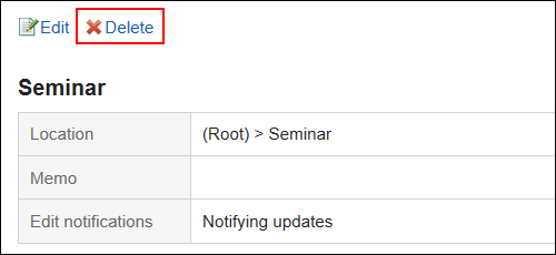 Image of the delete action link