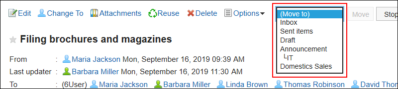 Image of the destination folder