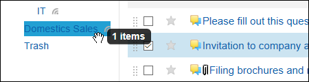 Image of moving messages to the destination folder