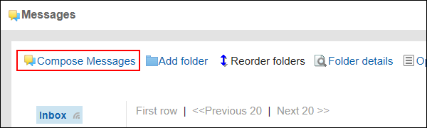 Image of an action link for sending messages