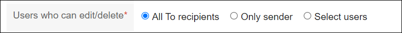 Screen capture: Configuring who can edit/delete messages