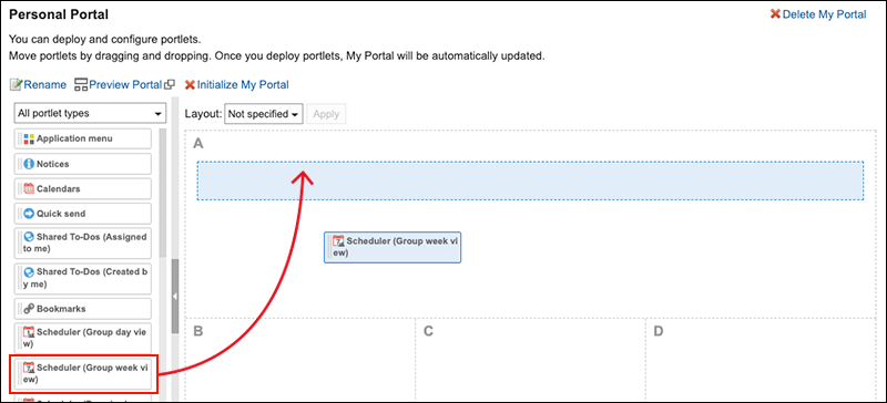 Image showing where to deploy the Portlet