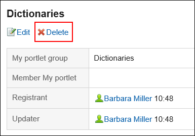 Image of the delete action link
