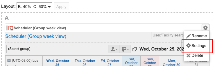 Screenshot: The "Settings" link is highlighted