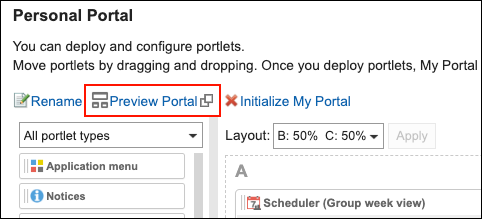 Image of a preview action link