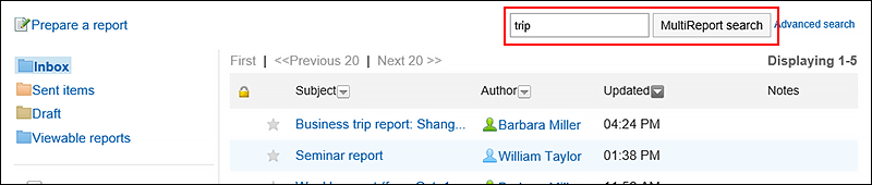 The image of the search items