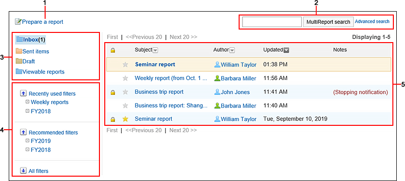 MultiReport screen