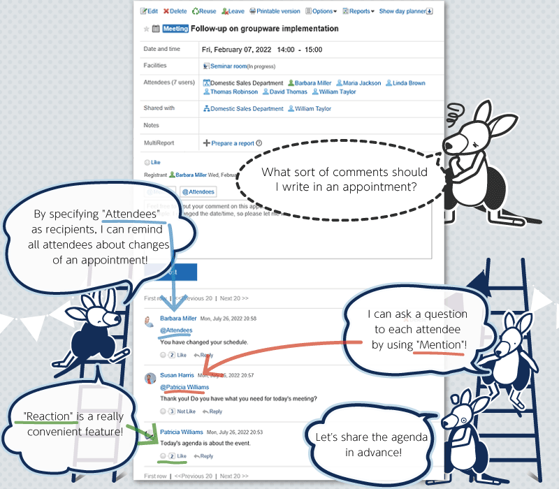 Illustration: Describes some examples of using comment fields.