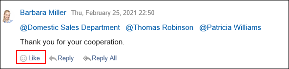 Screen capture: A respond link of a comment for an appointment is highlighted.