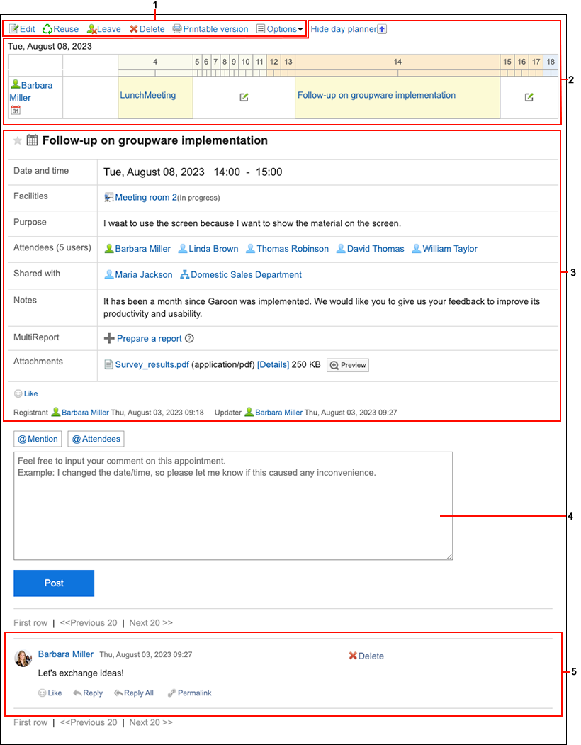 Screen capture: Appointment Details Screen