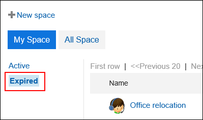 Image of "Expired" being selected