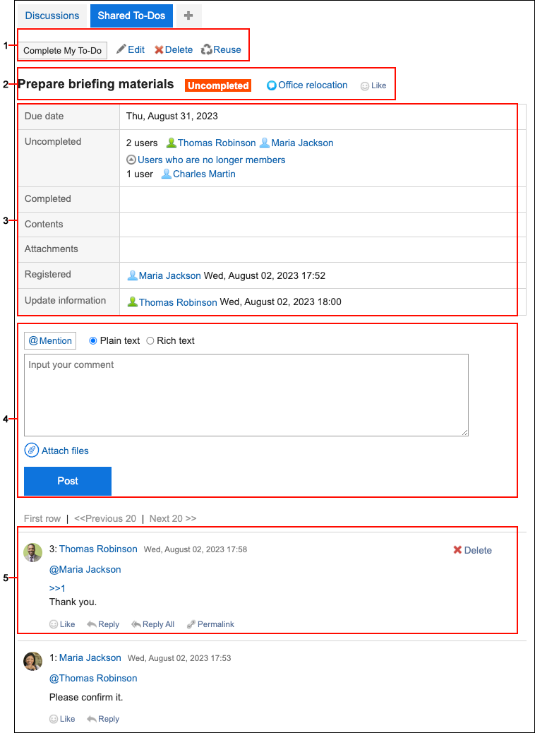 Screen capture: To-Do Details Screen