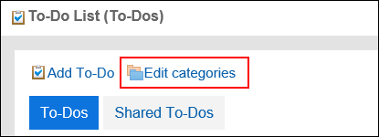 Image of the action link of setting a category