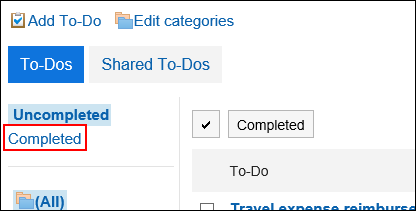 Image of the completion action link