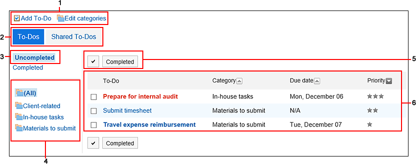 Screen capture: "To-Do List (Personal To-Dos)" Screen