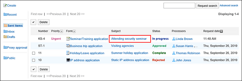 Image of the request data subject to change the request route