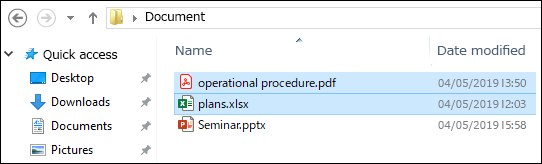 Image of selecting multiple files