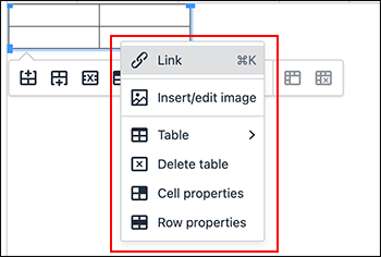 Screenshot: Showing the menu that appears when you right-click