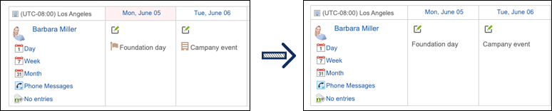 Screenshot: A screen with events displayed as memos