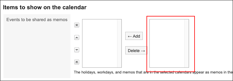 Screenshot: The Calendar screen with nothing to select
