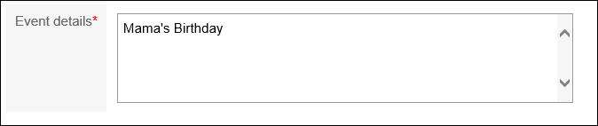Image of entering the event details