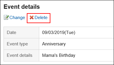 Image of the delete action link