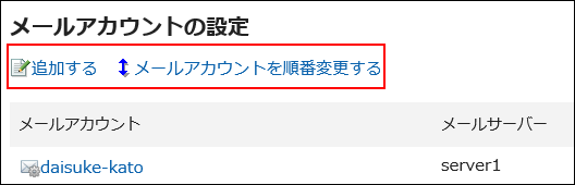 メールアカウントの操作が全て許可されているユーザーの画像