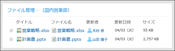 「ファイル管理」ポートレット