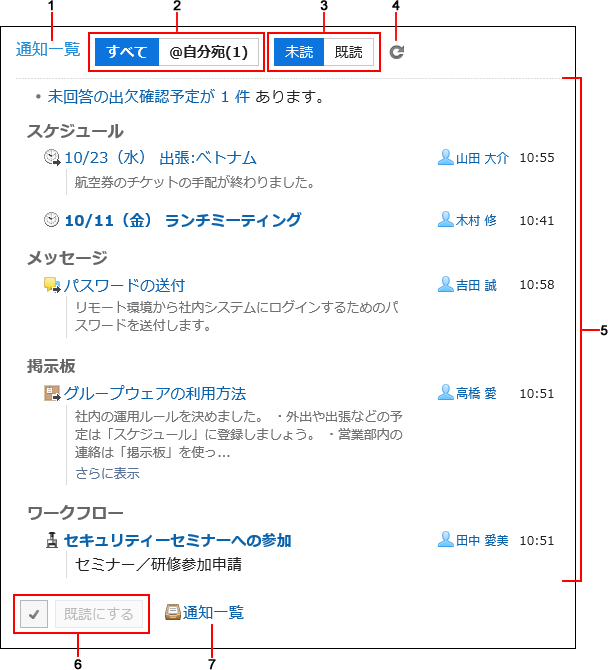 「通知一覧」ポートレット